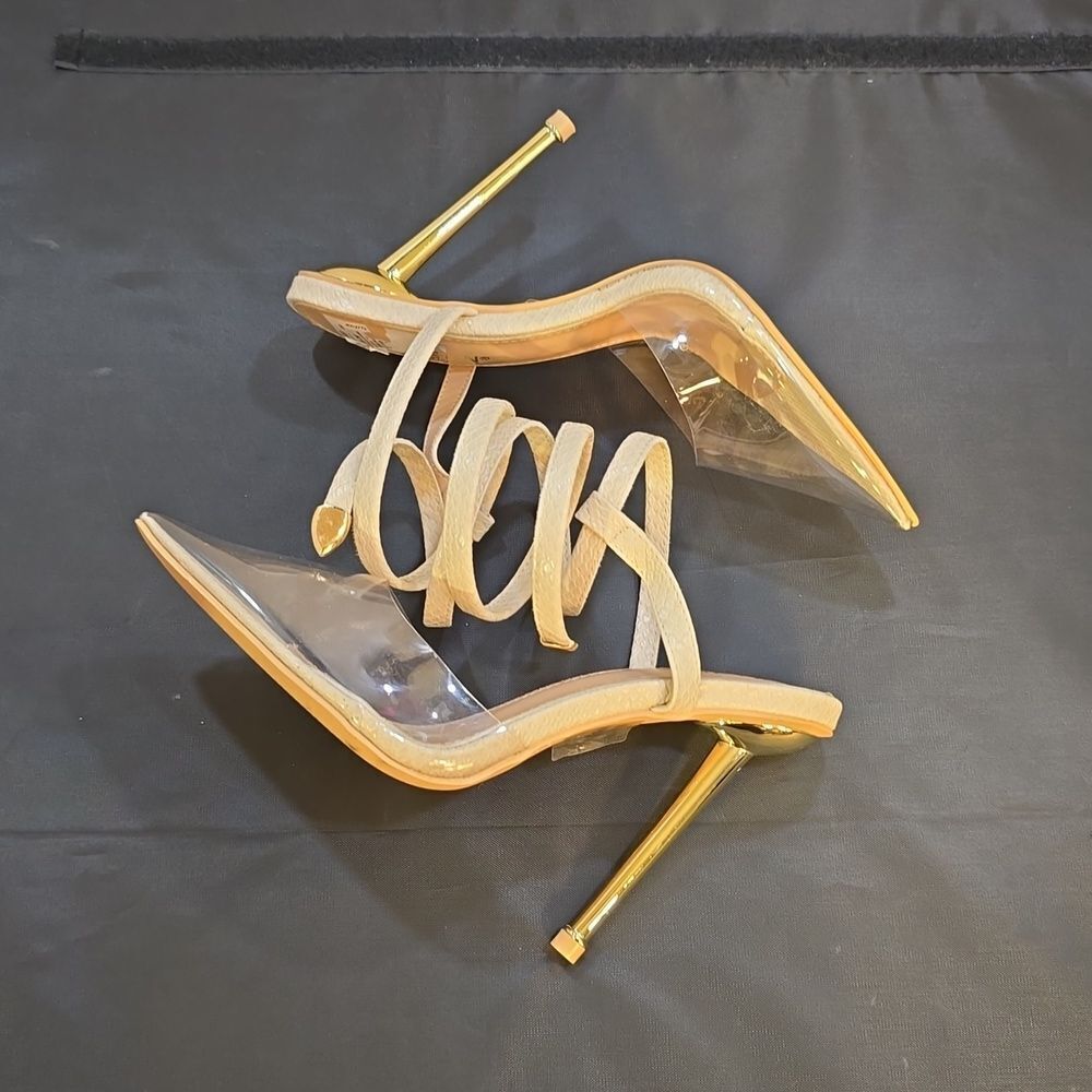 BRAND NEW KAYLEEN BY LOS ANGELES NACYY-5 CLEAR SPIRAL STRAP SPIRAL STRAP SHOE - Picture 11 of 16